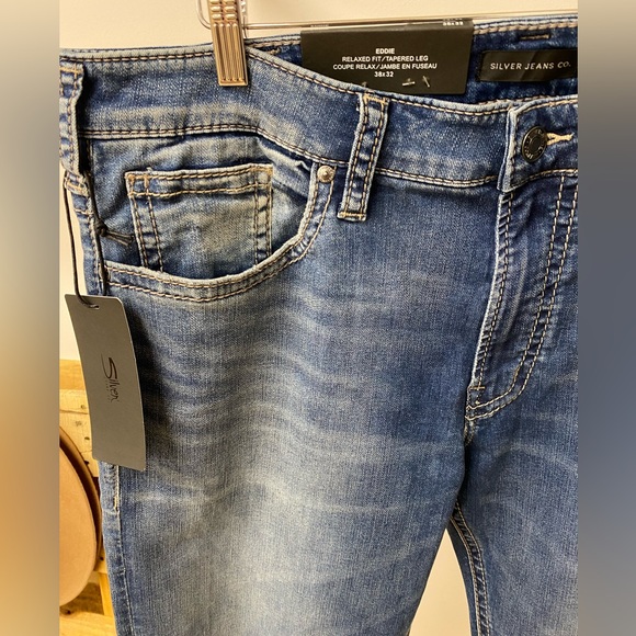 Silver Men’s relaxed tapered leg EDDIE denim, BNWT - Picture 3 of 6